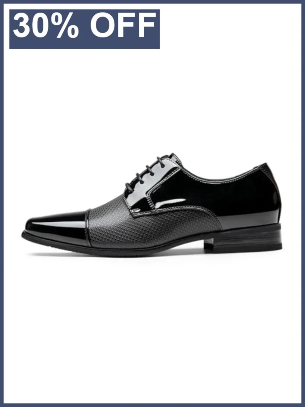 Men's Patent Vegan Leather Tuxedo Formal Oxfords, Wedding Party Dress Shoes,